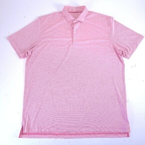 Johnnie-O Pink Stripe Performance Golf Polo Shirt XL - Picture 2 of 9